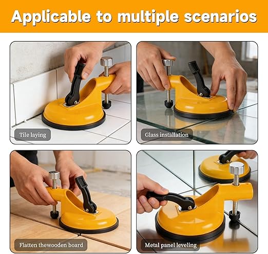 2-in-1 Floor Gap Fixer Suction Tool, Adjustable Height Tile Leveler, Heavy Duty Rubber Suction Cup Clamp, Granite Marble Seam Leveler for Gap Repair Slab Alignment