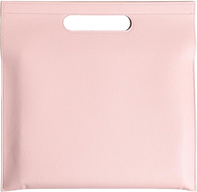 Premium PU Leather Waterproof Document Organizer - Spill-Resistant, Easy to Clean, Multi-Color Options, 13.34x12.56in, Ideal for Students & Professionals (Pink)