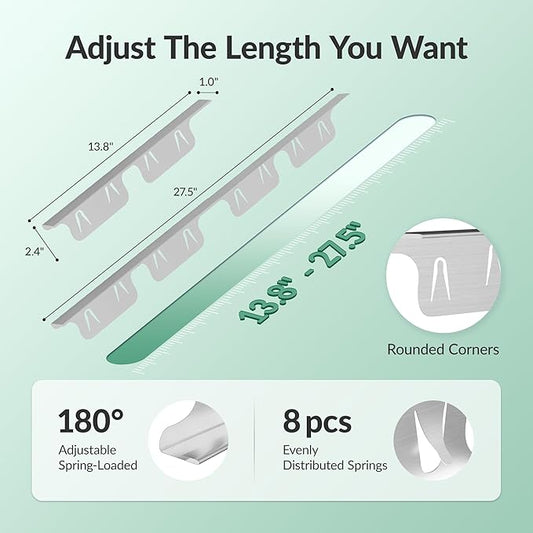 Stainless Steel Stove Gap Covers 13.8~27.5 Inch Retractable, Range Trim Kit Between Stove Top and Counter Heat Resistant & Easy to Clean Oven Gap Filler by BOGDA Silver (2 Packs)