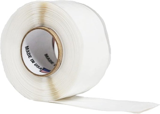 Self-Fusing Silicone Leak Sealing Wrap for Under Sink Drain Pipe - PVC White
