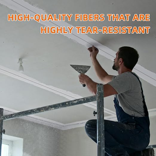 QILIMA Self-Adhesive Fiberglass Drywall Joint Mesh Tape, Fiber Mesh Crack Patch Wall Repair Fabric,2 Inch by 148 Feet White
