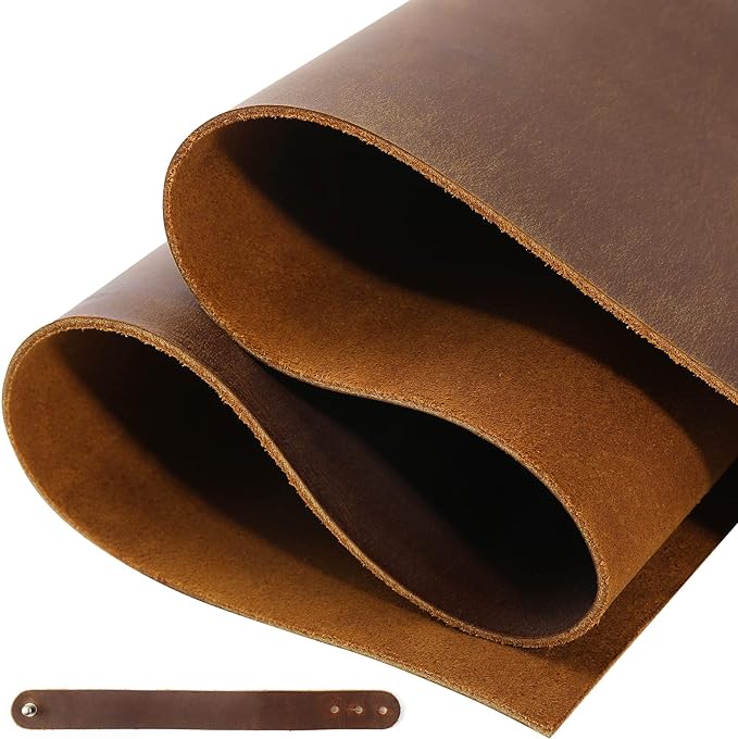 RingSun Genuine Leather Sheets for Craft 6''X12'' Full Grain Leather Tooling Leather (2mm), Dark Brown, RS106-8-6 * 12