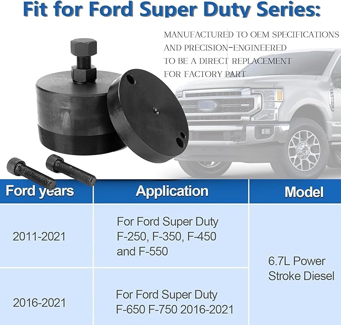 303-1513 Rear Crankshaft Seal Remover Tool Compatible with 11-21 Ford Super Duty F-250/F-350/F-450/F-550, 16-21 F-650/F-750, 6.7L Power Stroke Diesel, Replace Alt ST-148