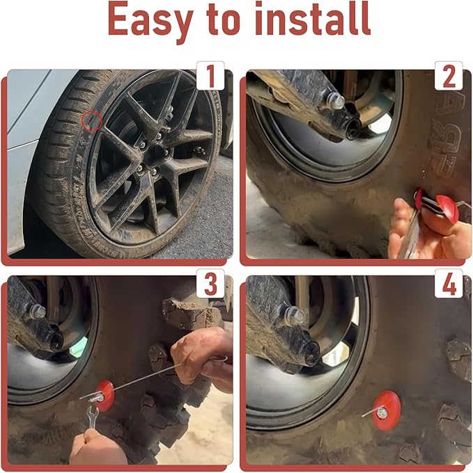 Sidewall Slug Original Tire Sidewall Repair Kit Compatible with ATV SXS Can-Am Jeep Tractor Polaris RZR Trailer Lawnmower,Used for repairing side cracks with a length of less than 1.5 inches