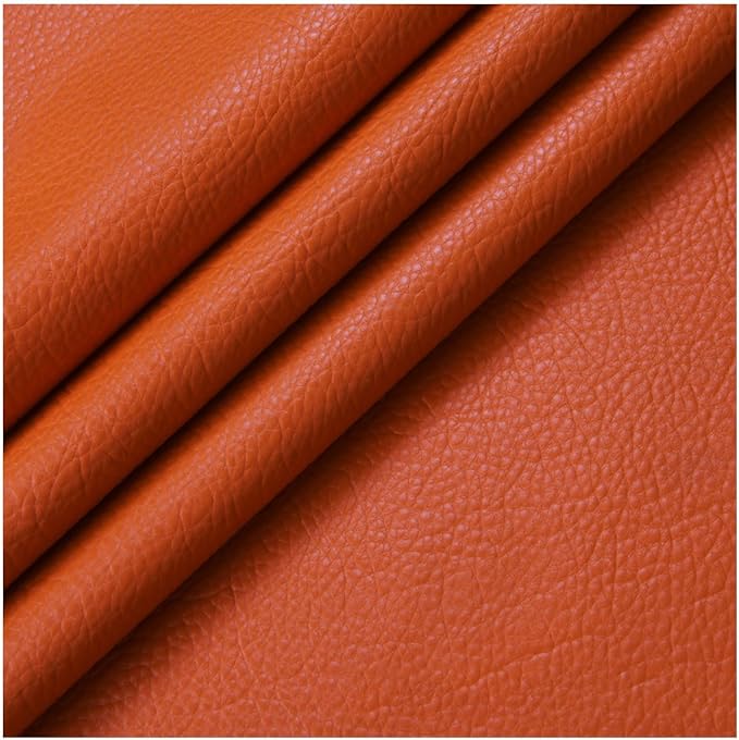 Self Adhesive Leather PU Fabric Leather Repair Patch 100x138cm Multicolor Available Anti Scratch Leather Tape Upholstery Vinyl Sticker for Couch Sofas Furniture Drivers Seat(Orange red)