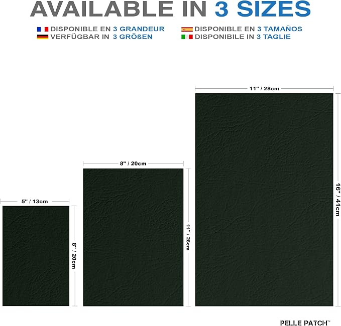 Leather Patches for Furniture - 25 Colors Available - Original 8x11 - Dark Green