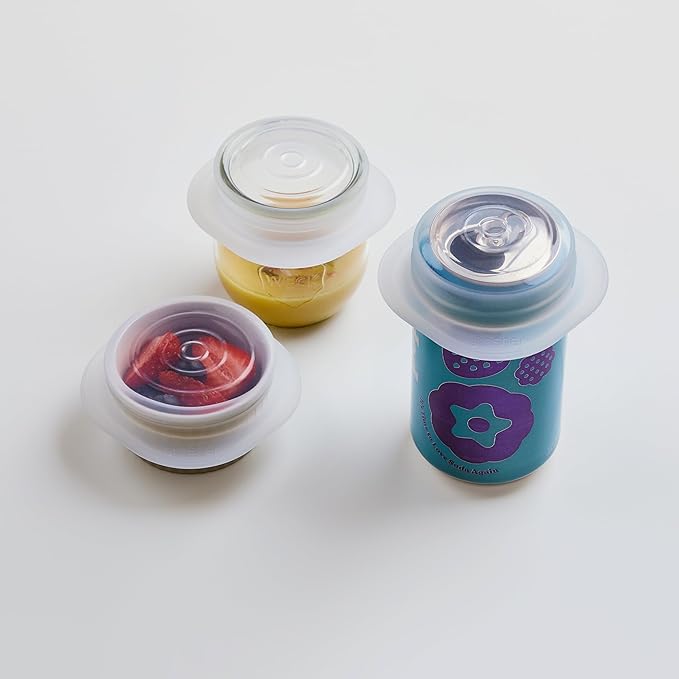 Stasher Premium Reusable Silicone Stretch Lids, Clear, 3pk of 2.5” Lids, Airtight Seal, Food Container Covers, BPA Free, Leak-free, Dishwasher Safe, Microwave Safe, Eco-Friendly