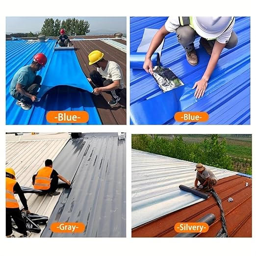 Waterproof Sealant Tape Self Adhesive Rubberized Asphalt Tape for RV Roof Metal Roof Corrugated Roof Leak Repair UV Resistant Heavy Duty Waterproofing Membrane(Blue, 19.68in*196.85in)