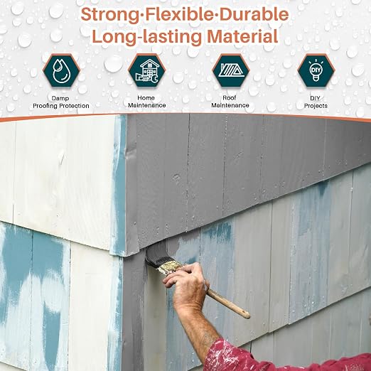 Tkaimy Polyurethane Waterproof Coating, Grey, 5 Gallon, Repair Leaks, Cracks, Roofs, Warehouses, Garages, Basements, Indoor & Outdoor Sealant Waterproof