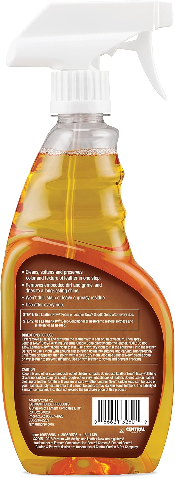 Farnam Leather New Easy-Polishing Glycerine Saddle Soap and Leather Saddle Cleaner, Protects and Preserves Leather, Cleans, Conditions and Polishes, 16 Oz. (Pack of 2)