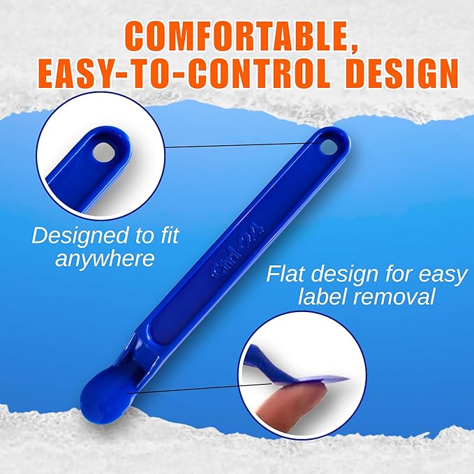 Sticker & Label Remover Tool - Plastic Peelers for Plastic, Glass & Wood – Adhesive, Decal, Price Tag, Glue & Paint Removal – Ergonomic Non-Slip Scraper for Crafts, DIY & Home Use (50)