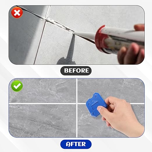 8 PCS Caulk Kit, Silicone Sealant Finishing Tools Caulking Tool kit Caulking Tools for Kitchen Bathroom Floor Sink Joint Sealant Sealing Blue