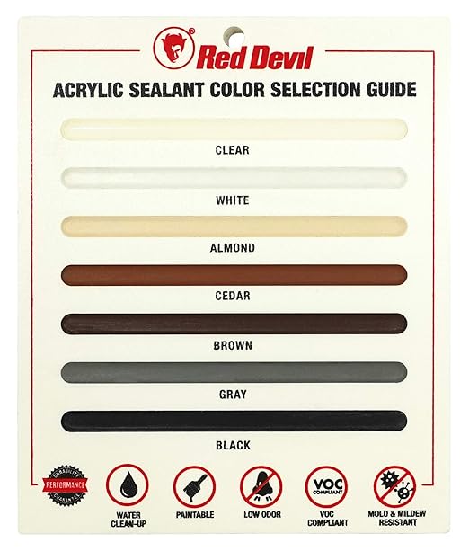 Red Devil 08466012 Window & Door Siliconized Acrylic Caulk (Black), 10.1 oz, Case of 12