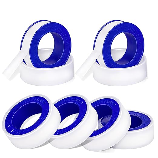 6 Roll Plumbers Tape, High-Density Performance Waterproof Duct Tape, Thread Seal Tape, Easy to Use, Can be Used for Faucets. L 390 in x W 0.47 in.