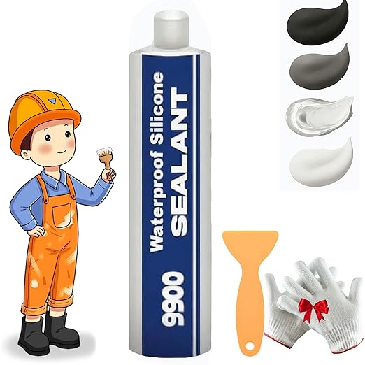 All-Purpose Super-Bonding Structural Sealant, 9900 Sealant Waterproof, Waterproof Adhesive 9900, Multi-Surfaces Adhesive for Roof Bathroom Tile (Grey-1PCS)