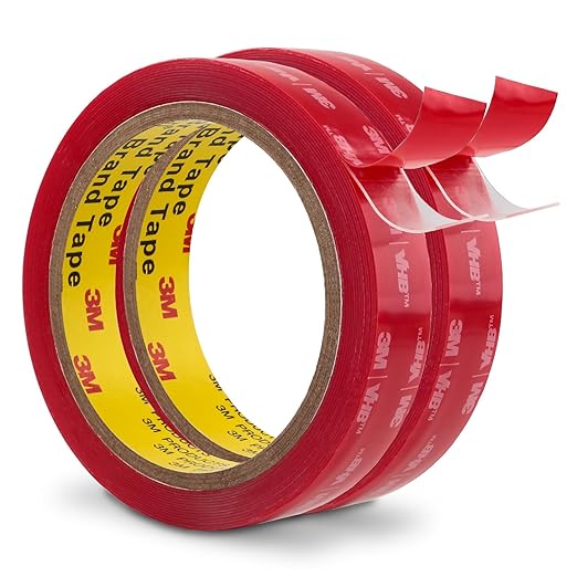 3M Heavy Duty Double Sided Tape 0.75" x15.4Ft 2 Pack, Clear 4905 Heavy Duty Mounting Adhesive Waterproof Foam Tape for Home Office Car Deco 0.02in Thick