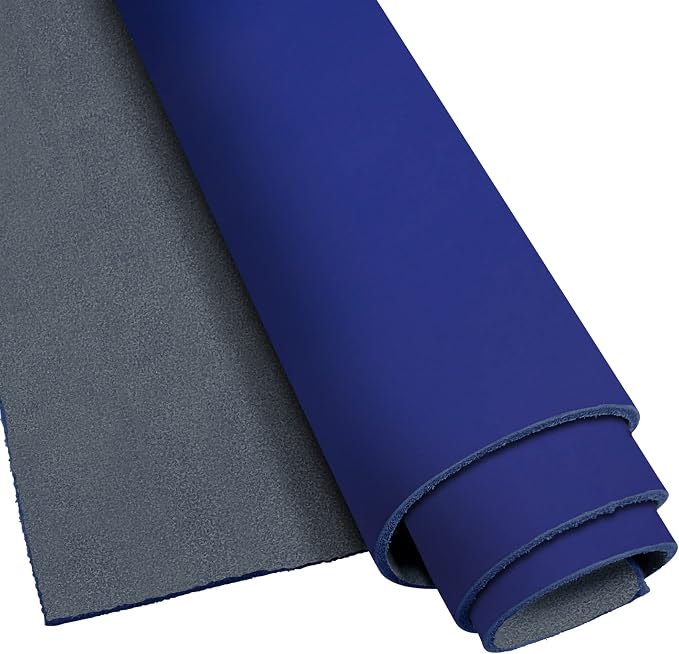 ELW Crazy Horse Leather 5-6 OZ (2-2.4mm) | Blue | Pre-Cut 4-6 SQ FT | Full Grain Cowhide Handmade Leather for DIY, Crafts, Sheaths, Sewing, Workshop