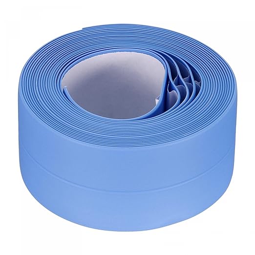 uxcell Waterproof Seal Caulk Strip Tape Self Adhesive 1.5" W x 10.5'L PVC Sealing Tape for Kitchen Bathroom Blue