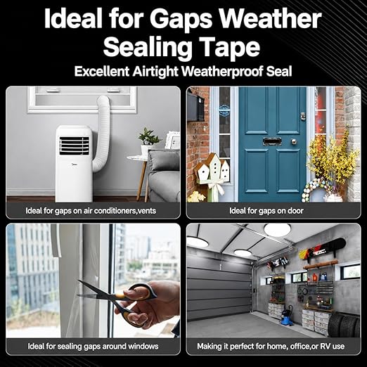 Transparent Window Seal Tape 33FT, Clear Caulk Tape Self Adhesive Waterproof, No-Residue Weather Stripping Kitchen and Wall Sealing Tape, Bathroom Sealant Strip for Toilet, Bath Tub, Sink, Shower