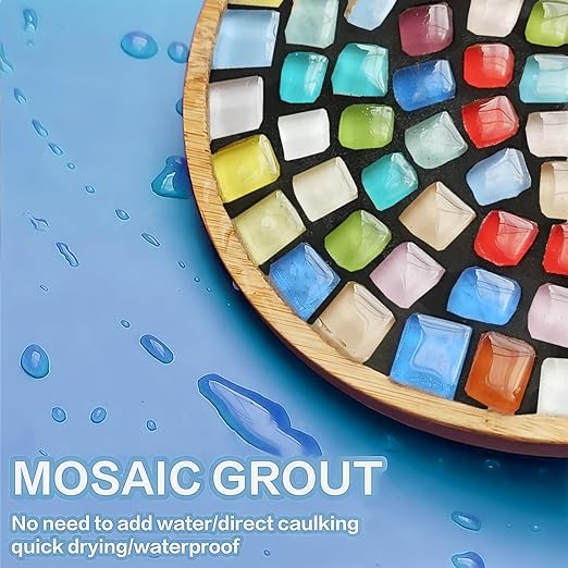 Mosaic Crystal Grout, Mosaics Tile Tools, Mosaic Tile Accessories – Essential for Handmade Grouting and Perfect for DIY Craft Projects (Black, 8.8oz)