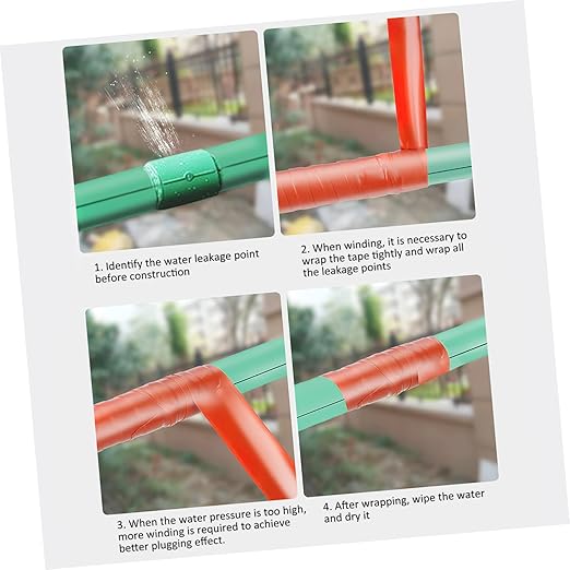 Kichvoe Silicone Rubber Pipe Sealing Tape Flexible Leak Repair Tape for Outdoor Water Pipes Faucets Sewer and Heating Joint Sealing Self Adhesive Sealant for Plumbing Maintenance