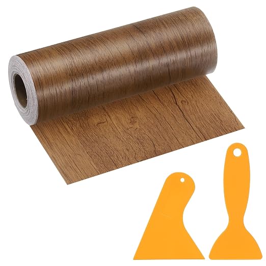 PATIKIL Wood Grain Repair Tape, 6" x 33' Self Adhesive Realistic Wood Tape with Scraper Durable Repair Patch for Furniture Floor Window Door Table DIY Home Decor, Natural Wood Grain