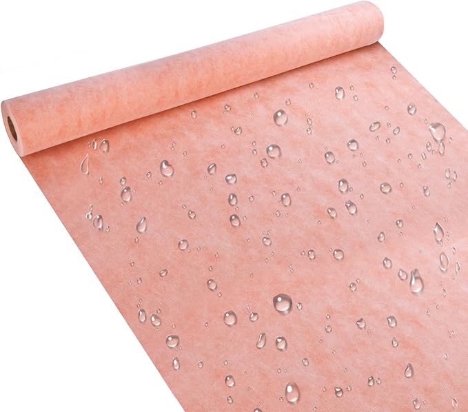 Waterproof Membrane for Shower,3.8 ft x 29 ft Waterproofing Shower Membrane for Tile Wall Floor Bathroom Shower Sauna Steam Room,Tile Underlayment Seam Tape Uncoupling Band,23.6 Mils Thick,110 Sq Ft