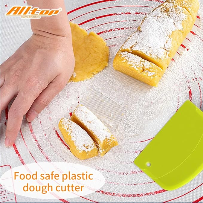ALLTOP Hard Bench Scraper – Premium Quality Bread Tools for Homemade Baking,Dough Cutter with Versatile Usage - Vibrant and Ergonomic Plastic Bowl Scrapers for Your Kitchen