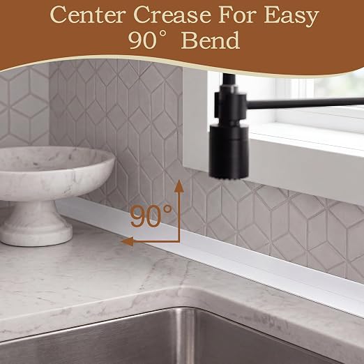 Waterproof Caulk Tape Sealing Self Adhesive for Bathroom，1.5" x10.8ft White | Caulk Strip for Tub Bathtubs Shower Toilets Sink Kitchen Countertop Wall, Stick Easy Install & Renters-Friendly