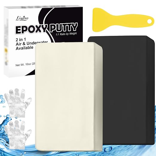 Epoxy Putty - 10oz Fast Repair Multipurpose Clay, Strong Adhesion Metal Filler Putty for Fixing Leaks, Cracks, Filling - 2 Part Epoxy Sculpt Clay for Bonding Metal, Tile, Ceramics, Plastic (Black)