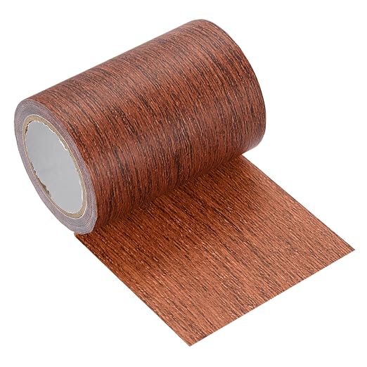 uxcell Wood Grain Repair Tape, 3.1" x 15ft Self Adhesive Wood Grain Colored Duct Tape Waterproof Repair Patch for Furniture Floor Scratch Fix, Baseboards, DIY Decor, Wine Red