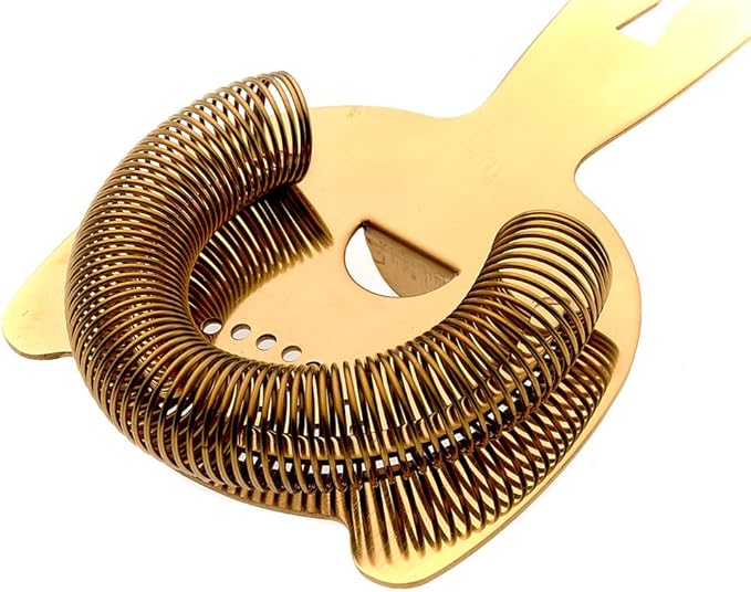 Barfly Heavy Duty Spring Bar Strainer, Gold Plated