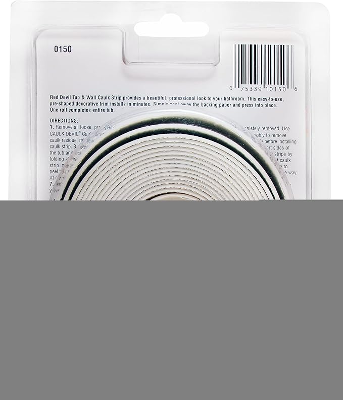 Red Devil 0150 Tub & Wall Caulk Strip (Medium) 7/8" x 11', White