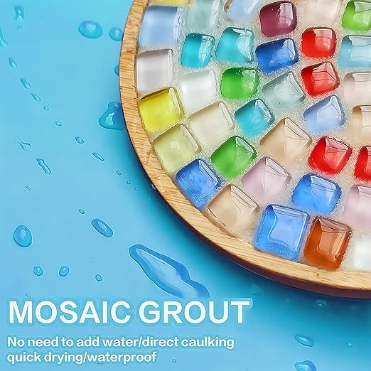Mosaic Crystal Grout, Mosaics Tile Tools, Mosaic Tile Accessories – Essential for Handmade Grouting and Perfect for DIY Craft Projects (White, 8.8oz)