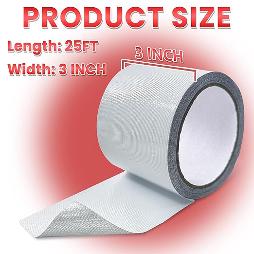 Birllaid Awning Repair Tape for Tarp, Heavy Duty Outdoor Repair Tape for Siding, Boat Covers, Tent, Sail Repair Patch Kit, Waterproof, UVproof, White