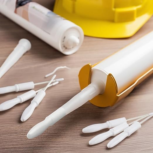 Gisafai 10 Pcs Caulk Tube Caps Reusable Caulk Saver Tube Sealer Caps Finishing Tool for Sealing and Preserving Open Universal Prevent Drying (White)