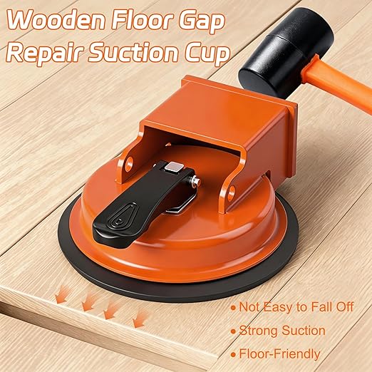Floor Gap Fixer Tool, 2026 New Heavy Duty Floor Gap Fixer Tool, Enhanced Vacuum Suction Cup, Flooring Gap Repair Tool for Laminate, Vinyl, Wood & Tile Flooring (Orange)