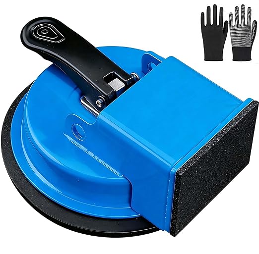 Floor Gap Fixer Tool, Cast Aluminum, Heavy Duty Flooring Repair Kit with Vacuum Suction Cup for Laminate, Vinyl, Wood and Tile Floors (Blue)