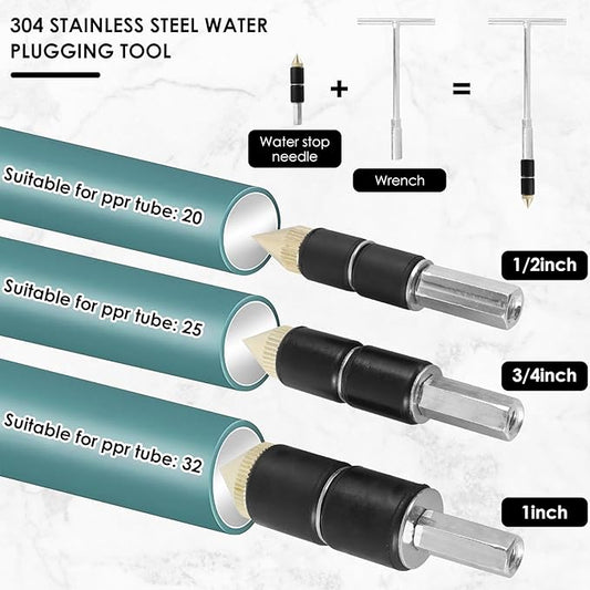 11Pcs Emergency Pipe Water Stopper, 1/2", 3/4", 1" Hot Melt Water Stop for Fast Water Line Pipe Leakage Repairs Kit for Professional Plumber for PPR 20/25/32