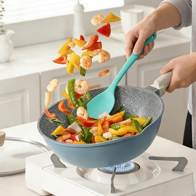 2 Pcs Silicone Spatula,Heat Resistant Rubber Spoonula, Seamless Non-Stick Flexible Scrapers for Baking Mixing Tool (GREEN 2)