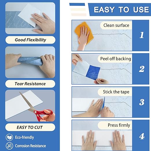 BXI Fluorocarbon Membrane Butyl Waterproof Tape, 4 Inch X 32 Feet Self-Adhesive Premium White Metal Roof Flashing Sealant, Leak Stop Patch Seam Sealer for Roofing, RV, Deck Joist, Window, Pipe Repair