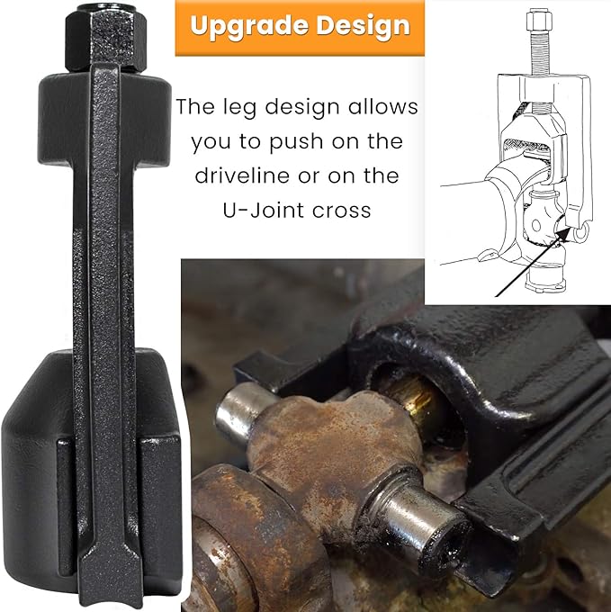 E-cowlboy 10102 Heavy-Duty Universal Joint Puller Class 6-8 & 5192 Bearing Cup Installer Tool Automotive U Joint Puller for 1.5" to 2.2" Bearing Cups (Black)