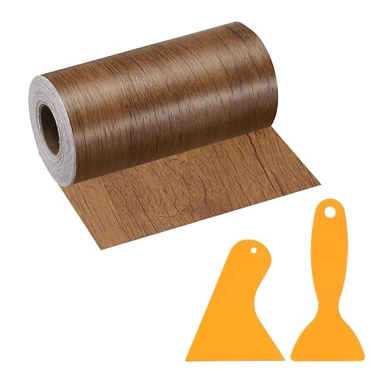 PATIKIL Wood Grain Repair Tape, 5" x 33' Self Adhesive Realistic Wood Tape with Scraper Durable Repair Patch for Furniture Floor Window Door Table DIY Home Decor, Natural Wood Grain