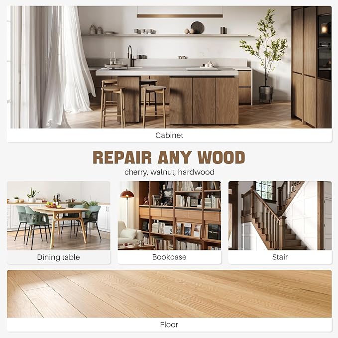 Laminate Floor Repair Kit with Heat Pen,Linoleum Repair Hard Wax 12 Color Wood Vinyl Floor Furniture Repair Kit Touch Up Marker Cover Scratches, Stains, Cracks, Holes for Door, Cabinet, Table