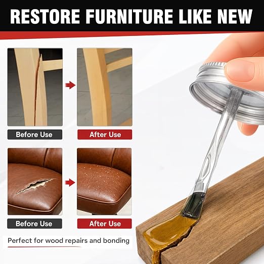 Contact Cement Adhesive 4.16 oz with Brush for Leather, Wood & Furniture | High-strength neoprene contact cement with brush for leather, wood, rubber and furniture. Waterproof and flexible