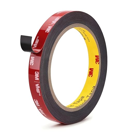 3M Double Sided Tape 0.5"×18ft 5925 Black Mounting Tape Heavy Duty Waterproof Foam Tape Strong Adhesive for RV LED Strip Light Décor