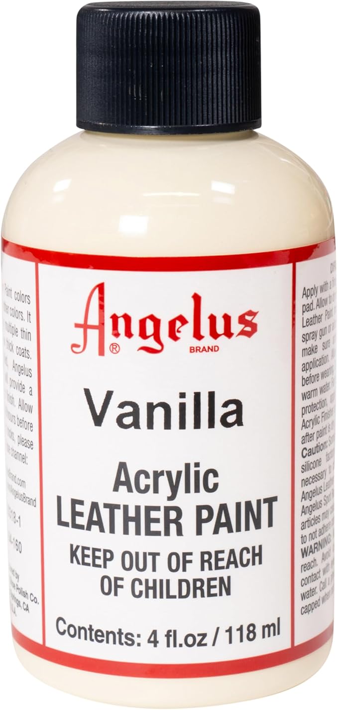 Angelus Acrylic Leather Paint, 4 Fl Oz (Pack of 1), Vanilla