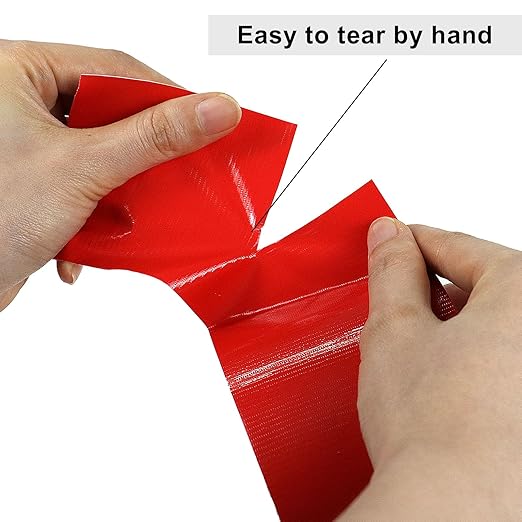 3 Inch Red Duct Tape ,Heavy Duty Duct Tape Red Colored 3 Inch x 60 Yards,9 Mil Thick Industrial Grade,Waterproof,No Residue,Strong,Flexible and All Weather,Professional for Indoor & Outdoor Use