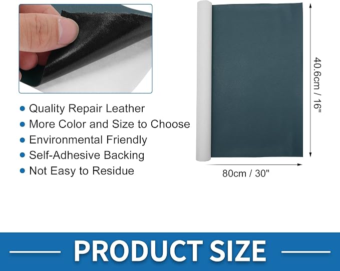 Self Adhesive Leather Repair Patch Strong Stickiness 30"x16" Leather Repair Tape PU Leather Deep Blue 1 Pcs
