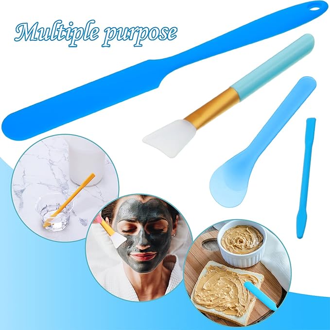 Patelai 12 Pcs Silicone Stir Sticks Kit, Silicone Epoxy Brushes, Stir Tool Sticks, Mixing Spoon, Scraper DIY Crafts Tools for Resin Epoxy Liquid Paint(Assorted Color)